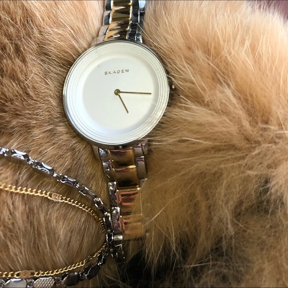 SKAGEN WATCH GOLD AND SILVER BAND - Picture 1 of 6